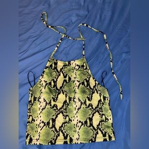 Snake Print Halter Top